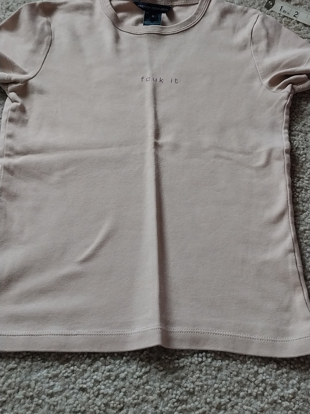 French Connection Tan "Fcuk It" Tee